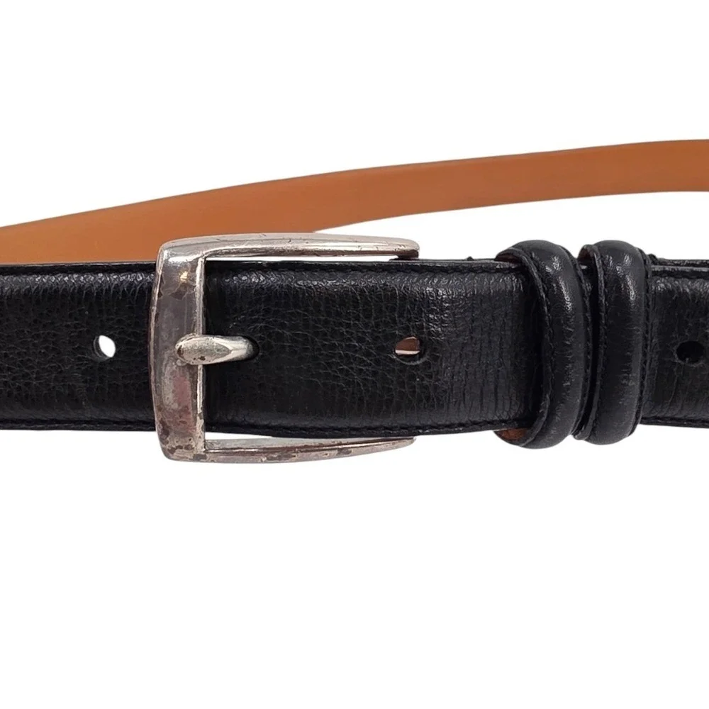 Polo Ralph Lauren Mens 42 Black Pebbled Leather Belt